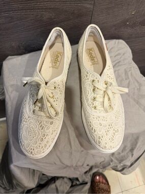 Keds Women’s Cream Lace Crochet Sneakers